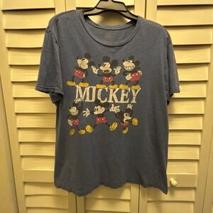 Mickey Mouse Shirt Unisex Adult Size Medium Blue Disney Graphic Grunge Y2K Tee